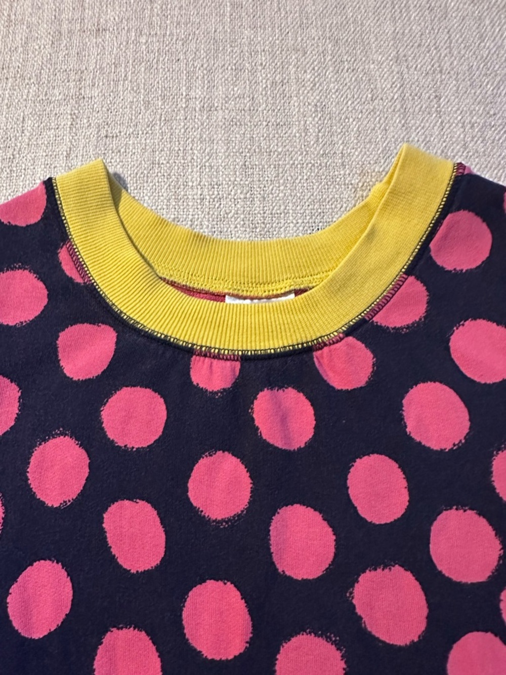 HANNA ANDERSSON Pink Navy Polka Dot Long Sleeve Dress Whimsical Girl 160 14-16 - Picture 2 of 11